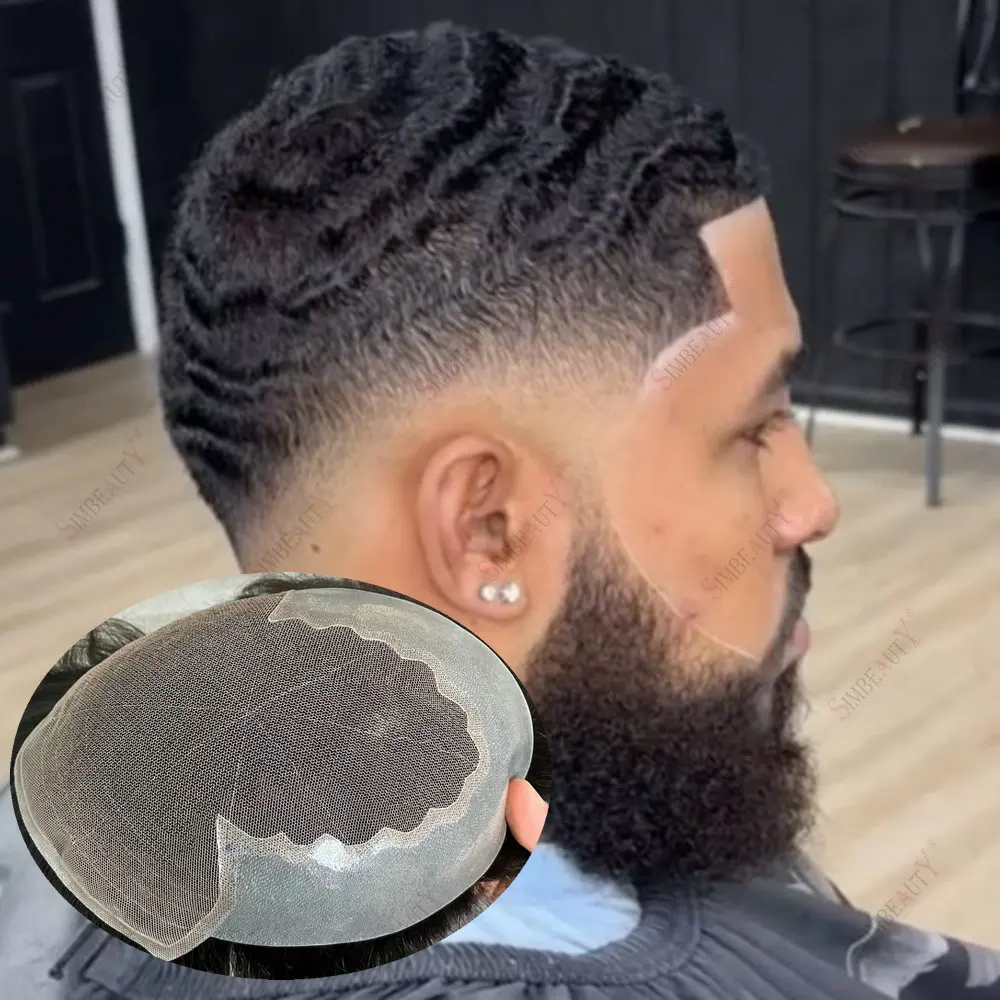 

Q6 Парик Мужской Парик 10 ММ/12 ММ/15 ММ 360 Волны Мужские Волосы Капиллярный Протез Кружева и ПУ База Мужской Парик Система Волос Натуральные Человеческие Волосы