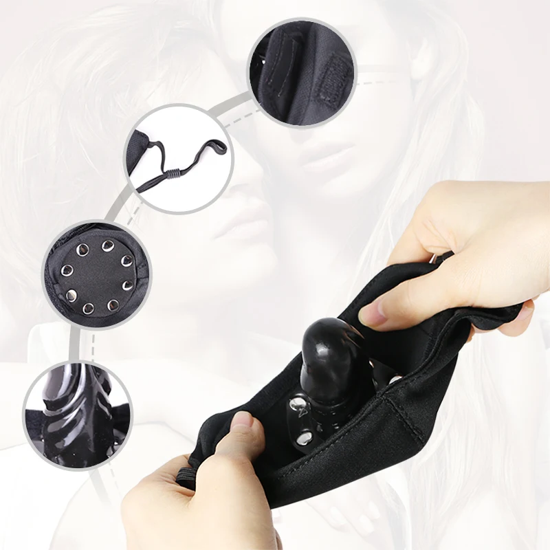 BDSM Silicone Open Mouth Gag Slave Humiliation Device  Fetish Bondage Mouth Mask With Dildo Sex Erotic Sex Toys For Adult 18+