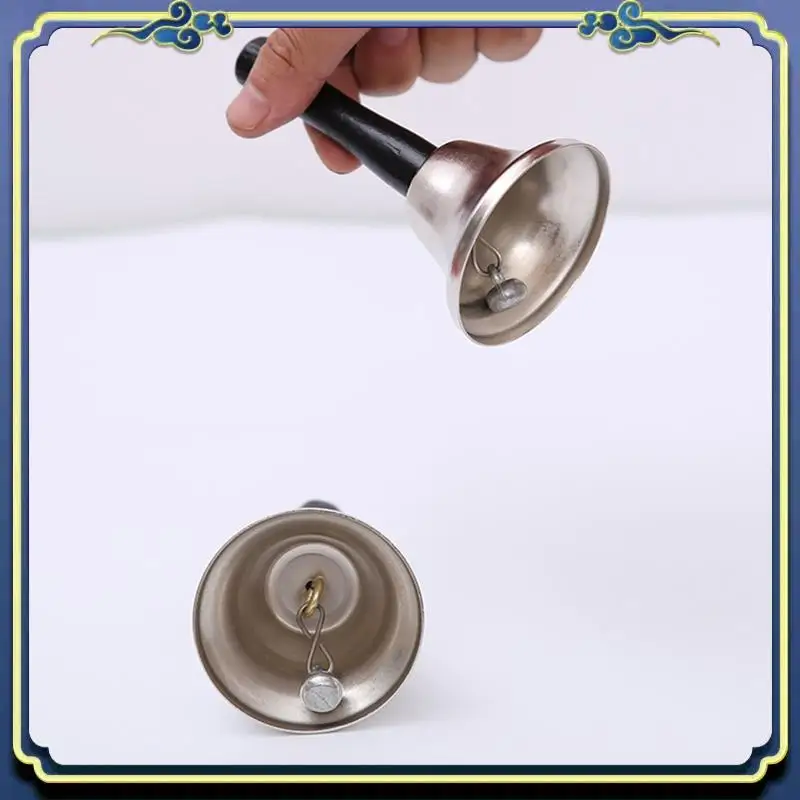 Latest Gold Steel Hand Bell Loud Call Bell Alarm, Family Loves, Musical Hand Bells, Cow Bells With Stick Grip