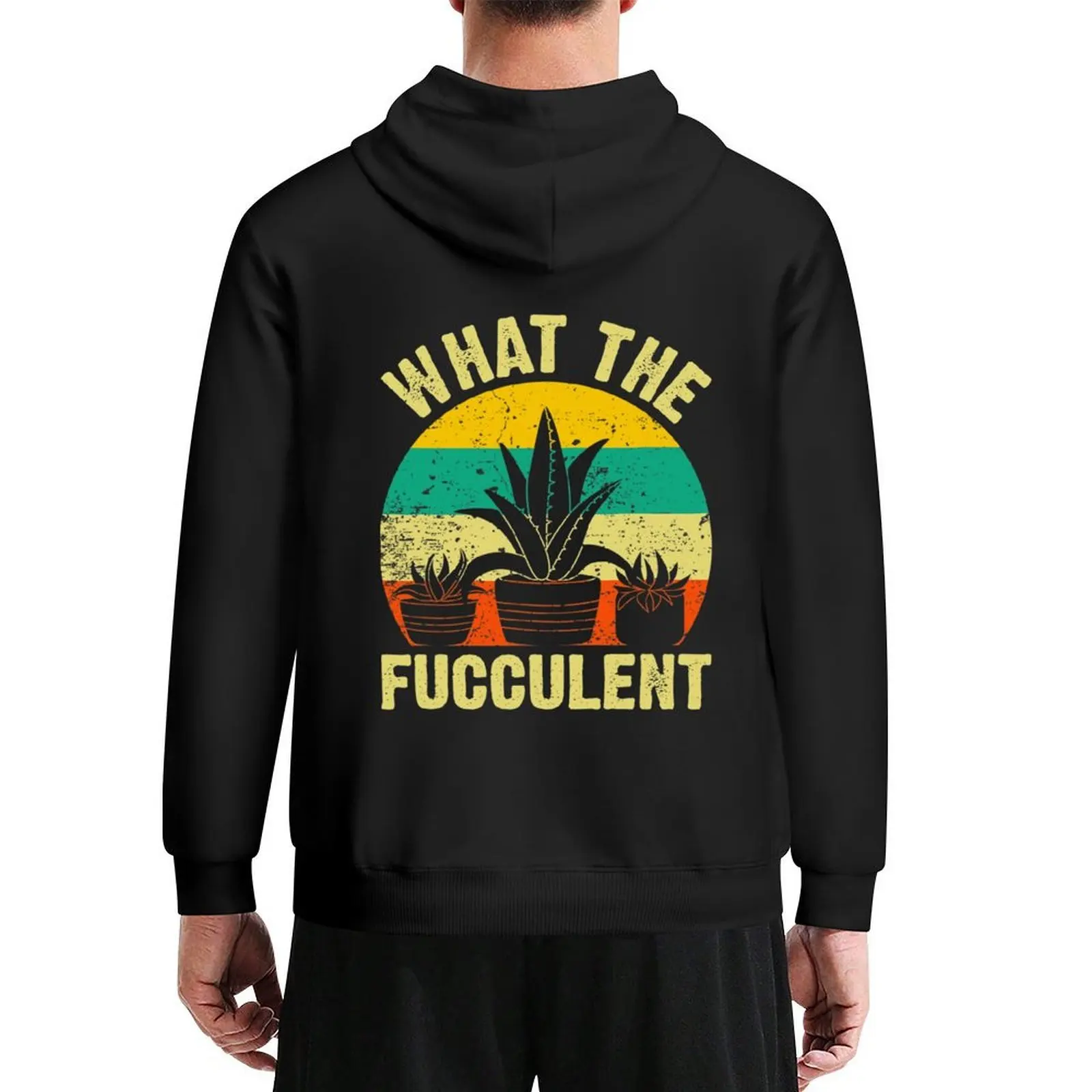 

Succulents Gardening Cactus Retro Vintage What The Fucculent Hoodie mens clothes hooded shirt men clothes autumn hoodie graphic