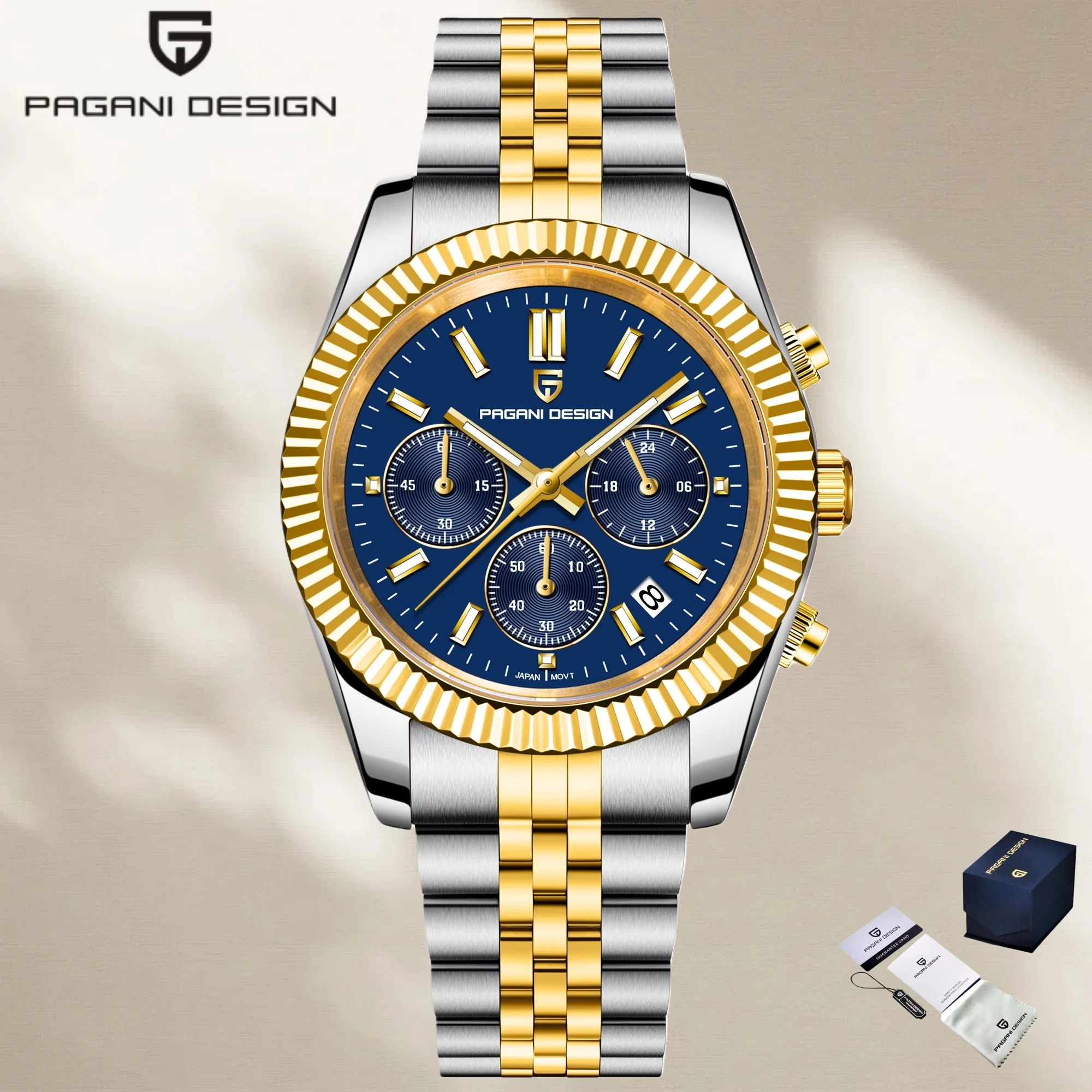 

PAGANI DESIGN 2025 New Men Quartz Watch VD53 40mm Retro Business Sapphire Glass Waterproof Luminous Stainless Steel Reloj Hombre