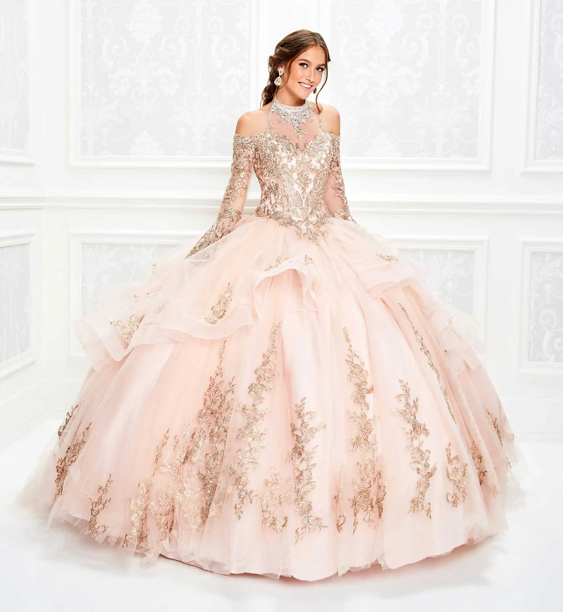 

Розовые платья Charro Quinceanera, бальное платье, женское кружевное Пышное мексиканское милое платье 16, 15 лет
