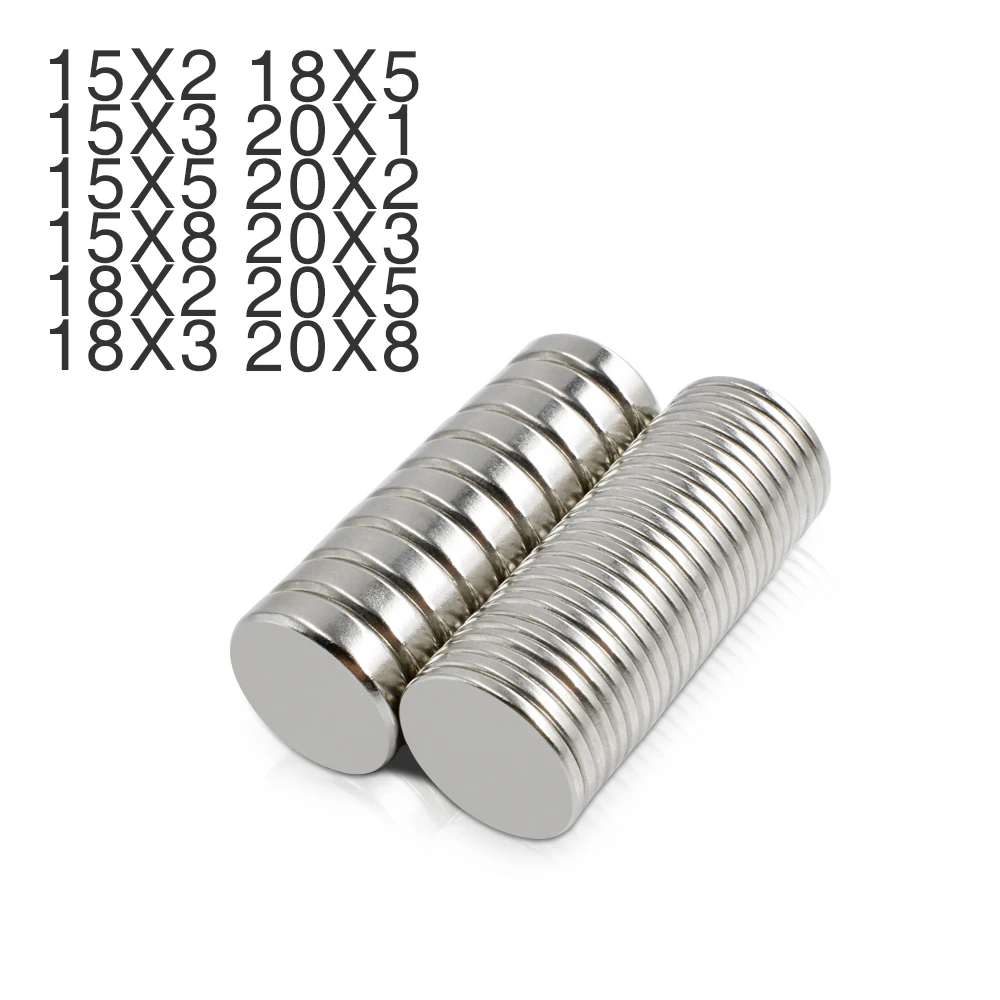 Spuer Strong Neodymium Magnet 15x2mm 18x2mm 20x2mm NdFeB Powerful Magnetic Small Round Rare Earth N35 Fridge  Search Magnet