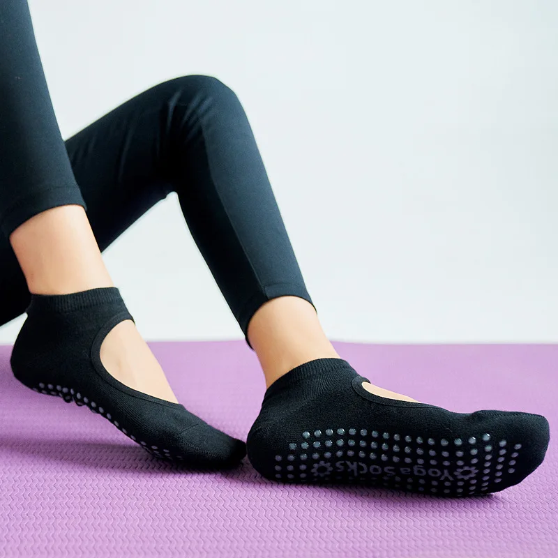 Socken rutsch feste atmungsaktive Pilates Qualität hohe Frauen rücken freie Yoga-Socken Knöchel Damen Ballett Tanz Sport Socken für Fitness-Studio