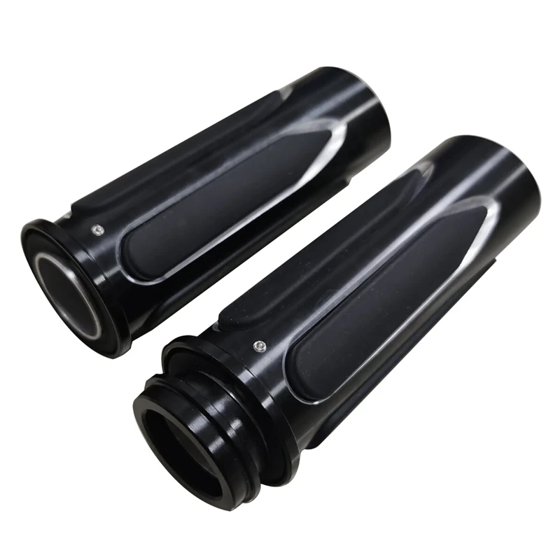 Black Soft Touch Comfort Hand Grips For  Touring 1 Inch Electronic Throttle Parts Accessories