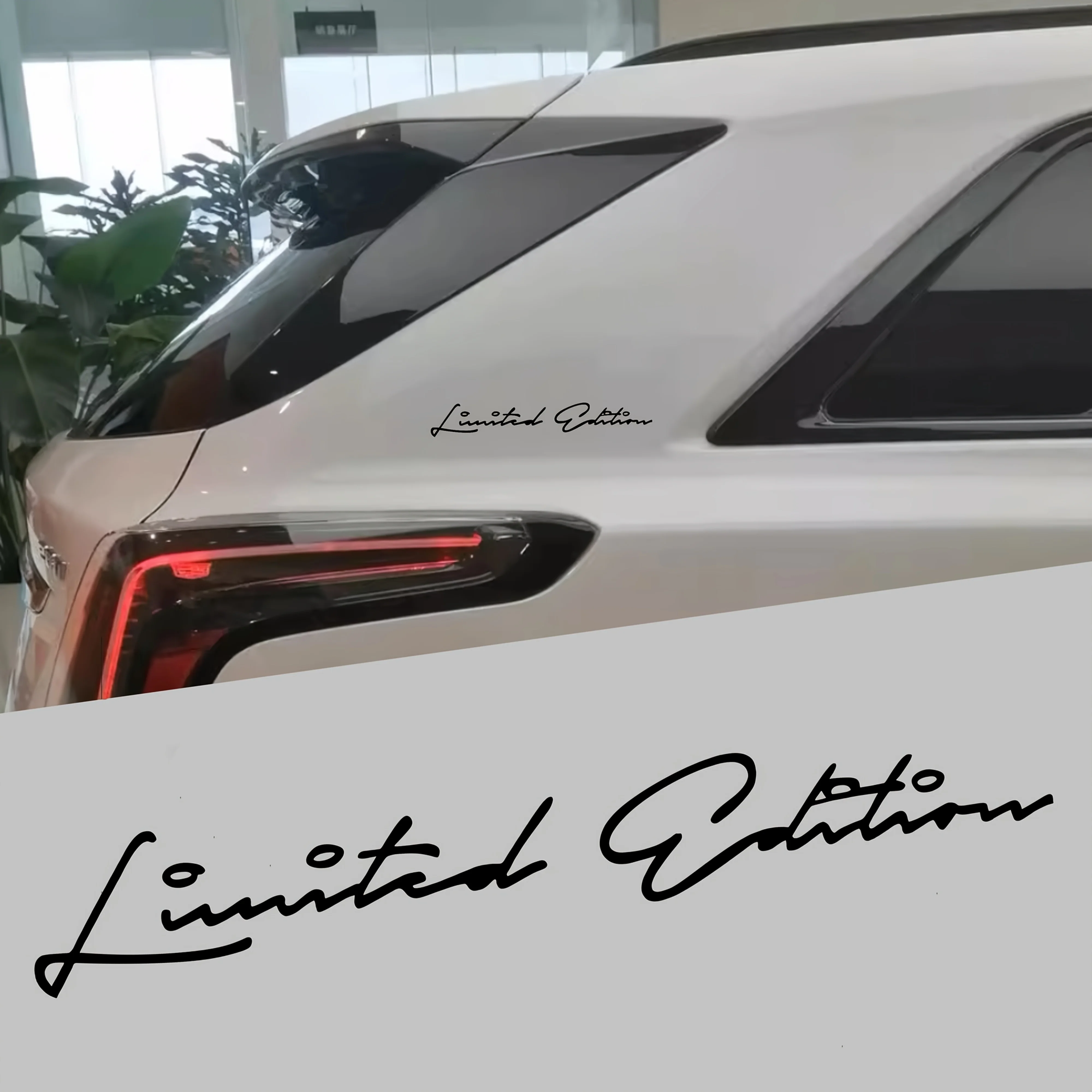 

1PC Limited Edition Handwritten Text Sticker Black Style Waterproof Adhesive Car Decor Decals