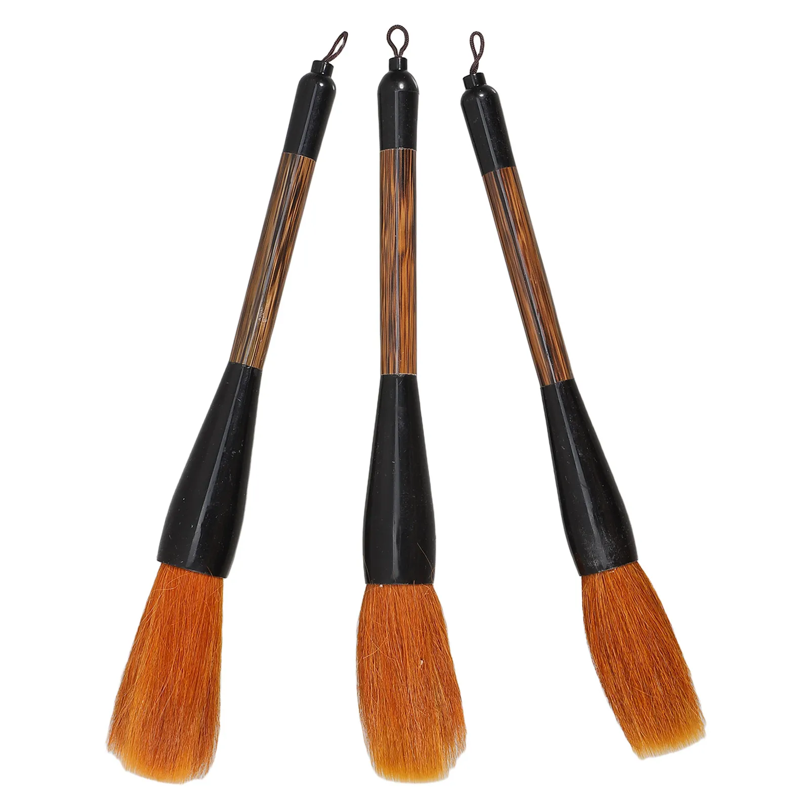 

3 pcs Large Brushes Wolf Japanese Calligraphy Brush Hair Smooth Writing Chinese Painting Ink Wooden Handle Durability