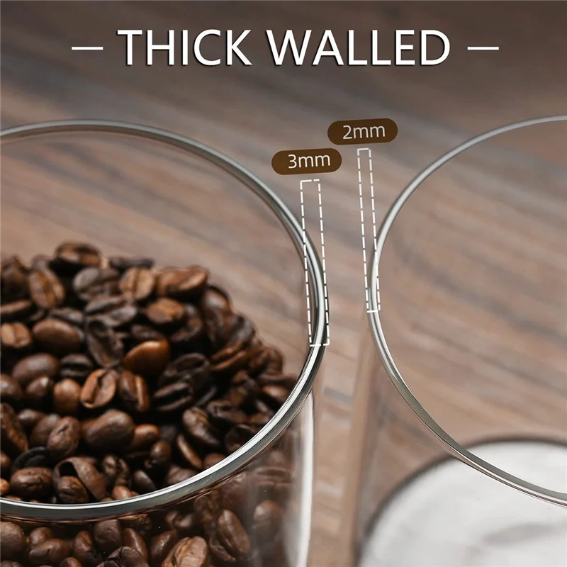 BFYL-Wadah Penyimpanan Makanan Kaca dengan Tutup Stoples Penyimpanan Makanan Kaca Besar untuk Kopi Bar Gula Teh (27 FL OZ)