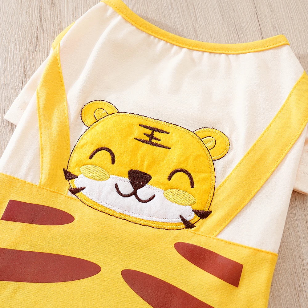 Autumn Pet Clothes Cartoon Embroidered Kitten Dog Clothes Winter Warm Cute Chihuahua Costumes Puppy Outfit Coat Novelty Pajamas