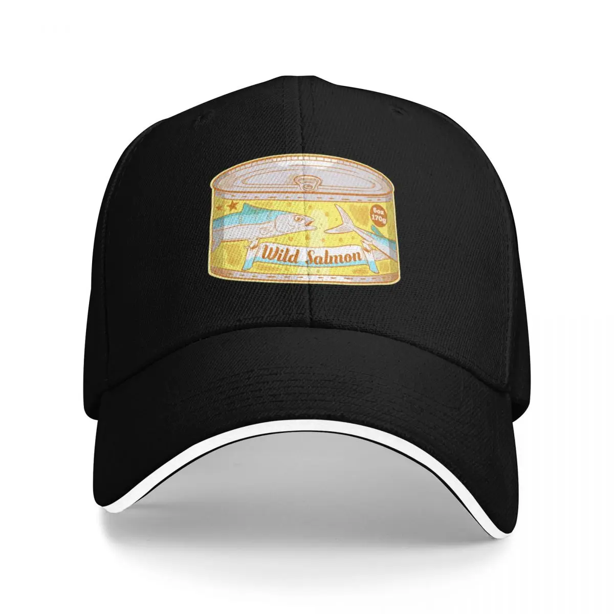 

Wild Salmon Pop art tin of fish Baseball Cap golf hat genuine Golf Cap Men's Caps Women's