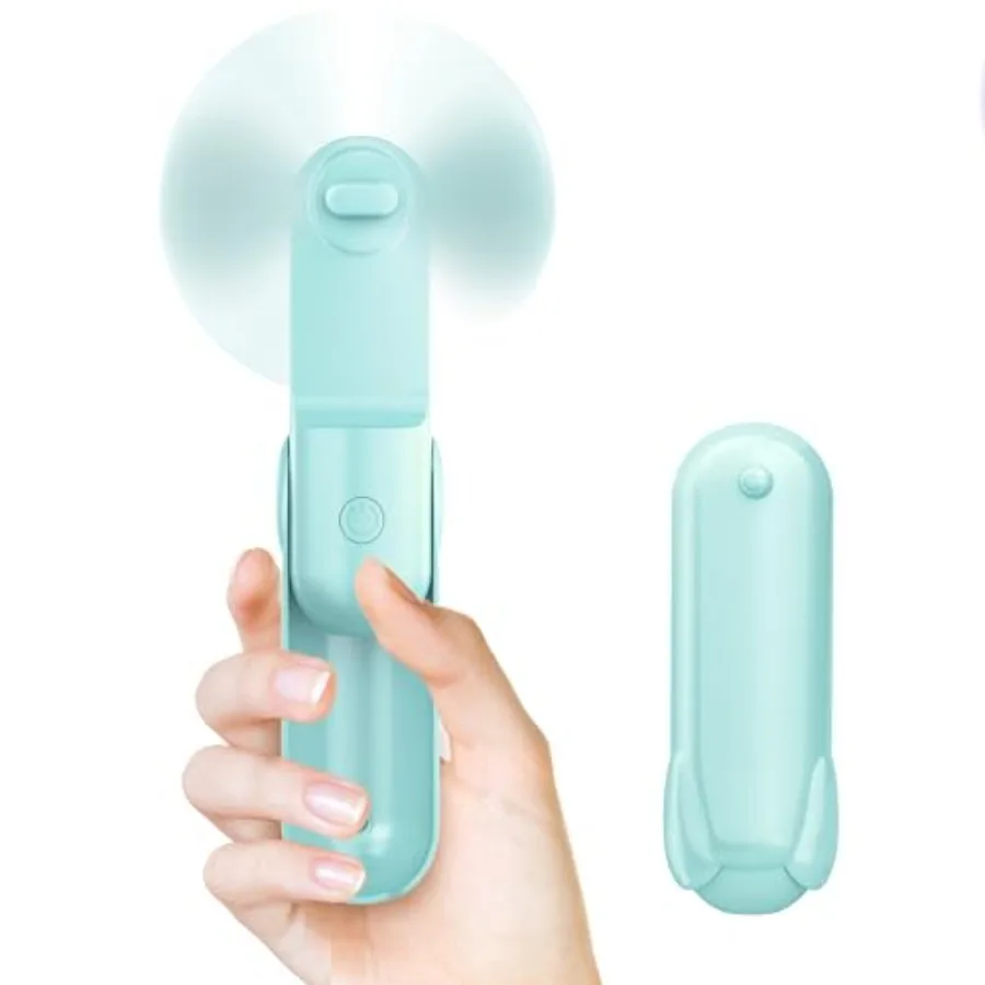 

Mini Handheld Fan, Portable Hand Fan with USB Rechargeable, 2000 mAh Battery Operated, 3 Speeds Adjustable, 2 IN 1 Small Person