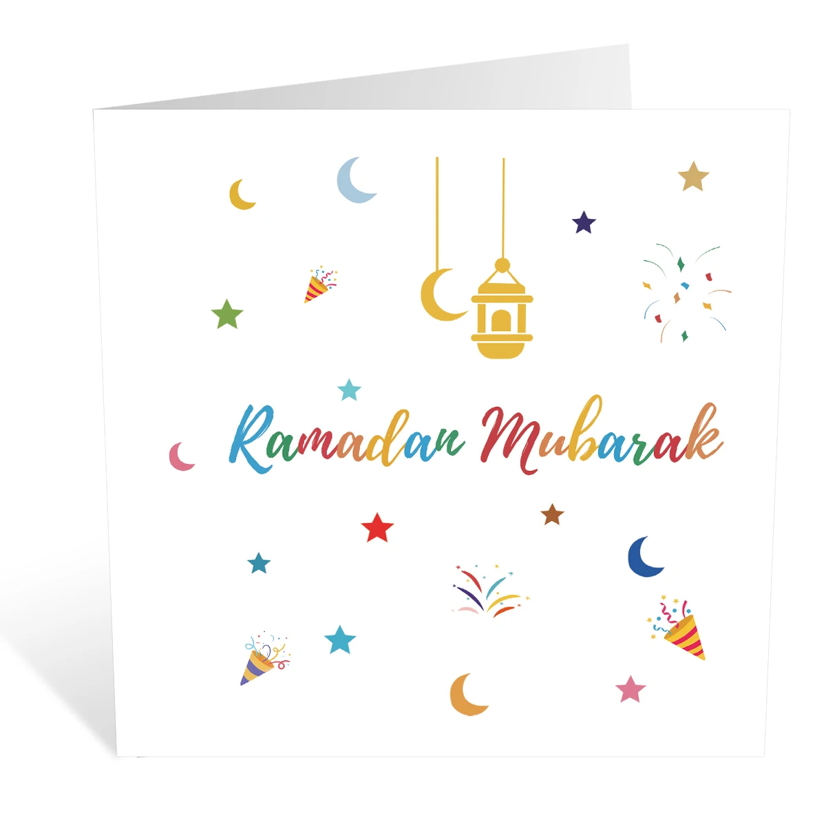 Ramadan Mubarak Greeting Card with Envelope,Ramadan Celebration Card for Colleague,Friends Family, Holiday Gift Card for Muslims