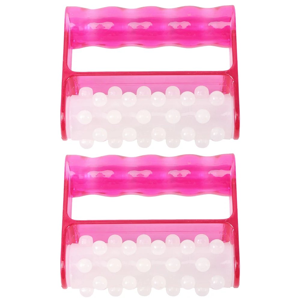 

2pcs Massager Tool Body Cellulite Roller Muscle Warm Up Pre Workout Ergonomic Grip Concave Convex Pellets Portable Travel