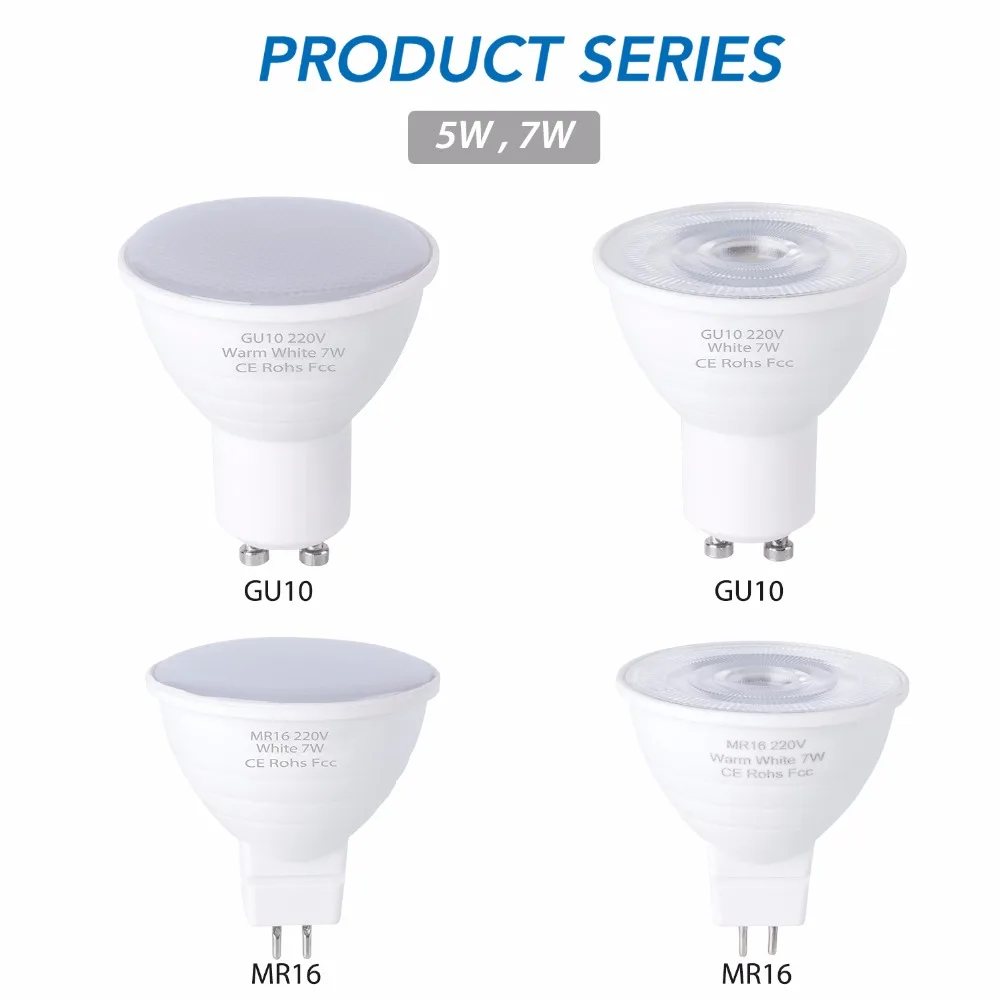 MR16 Spotlight 6W GU10 LED Bulb 220V Lamp GU5.3 Spot Light Bulb E27 Corn Bulb LED Lampada 5W Bombilla Gu 10 Led Ampoule E14 2835