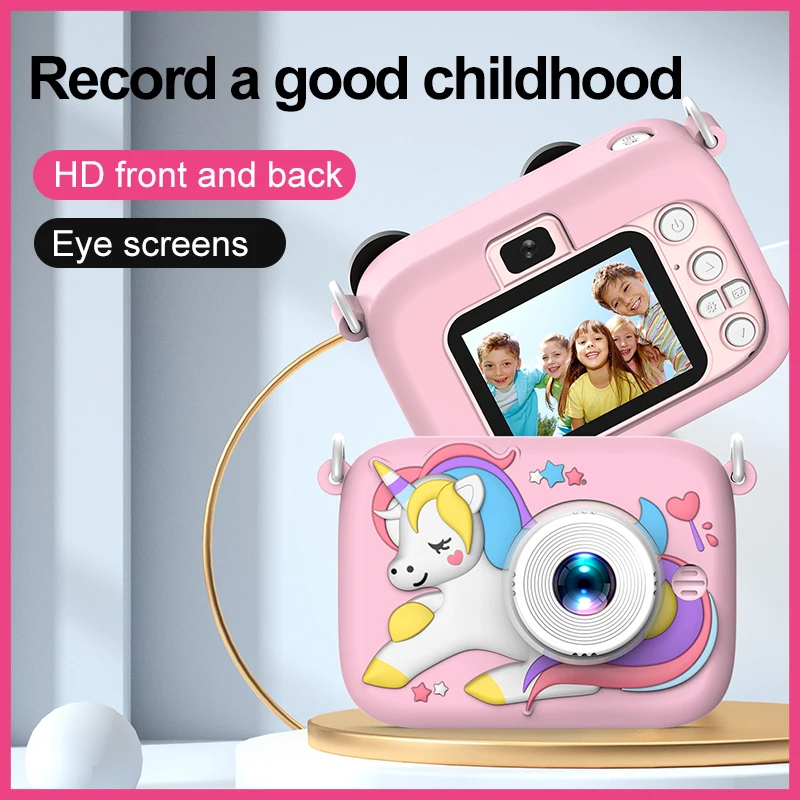 

Recorder Video Selfie Camera Cute Silicone Case Digital Dual Camera Outdoor Portable Mini Definition Camera For Kids With 32BG