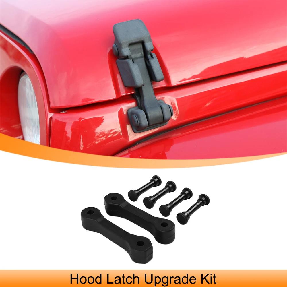 

Car Hood Latch Upgrade Kit Racing Clasp Hood Securely Shut for Jeep Wrangler TJ JK 1997-2017 Engine Bonnets Hood Lock Accessory