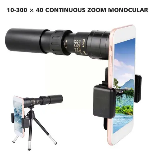 Hikin-telescopio Monocular portátil con Zoom 10-300X, soporte para teléfono inteligente, trípode para adultos, observación de aves, Camping, O1D2