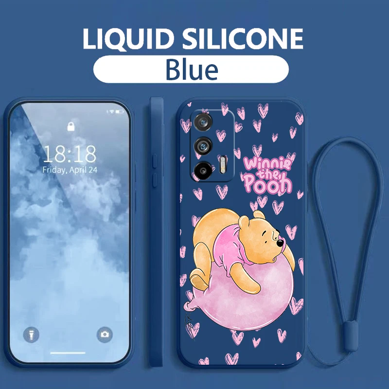 Pink Winnie The Pooh For OPPO Realme GT Neo 5 GT 3 2 C55 33 35 30 S 240W SE Neo3 2 Q5 3 5g Liquid Rope Phone Case