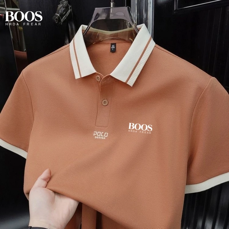 New summer high-quality polo shirt for men, fashionable and casual, moisture absorbing, breathable and cool top