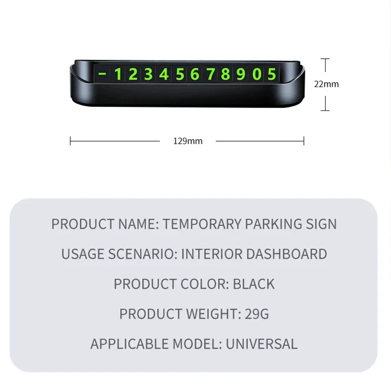 Car Styling Temporary Parking Card Phone Number Card Plate For Fiat 500 Ducato Pondo Punto Panda FR Abarth Doblo Stilo Bravo - view 2