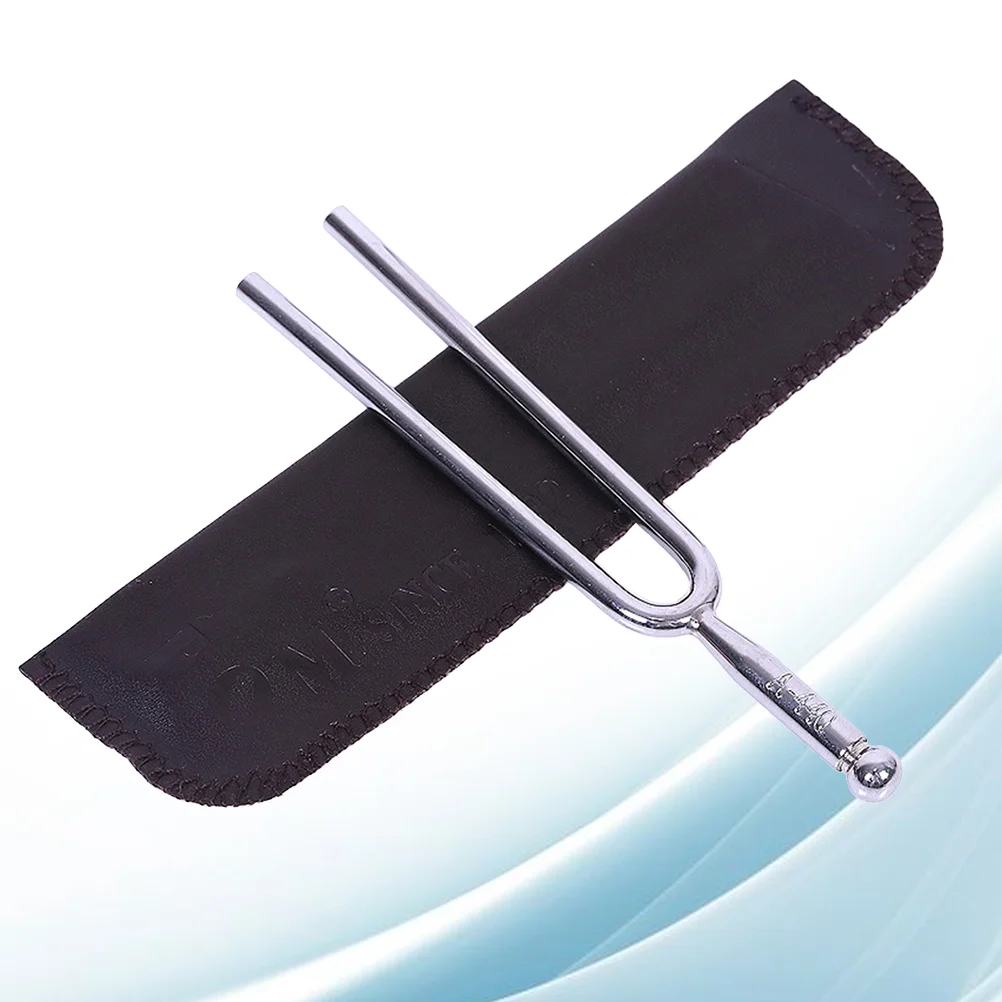 

International Standard Tuning Fork Music Instrument Steel Forks Practical Tone Tuner with a Storage Bag Silver