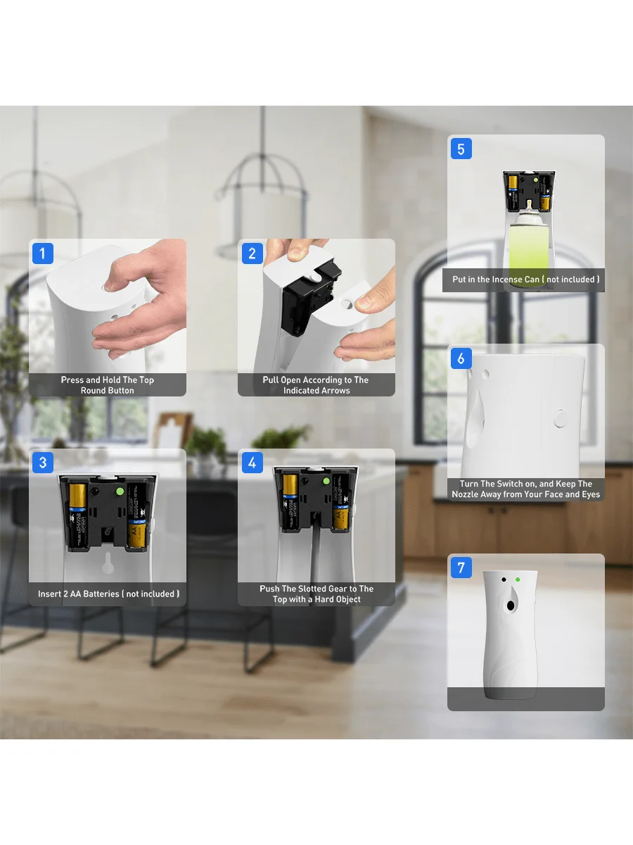 1 قطعة موزع معطّر الهواء الأوتوماتيكي مدعوم بالبطارية، موزع عطر رذاذ مثبت على الحائط وسطح المكتب لمجموعة الحمام