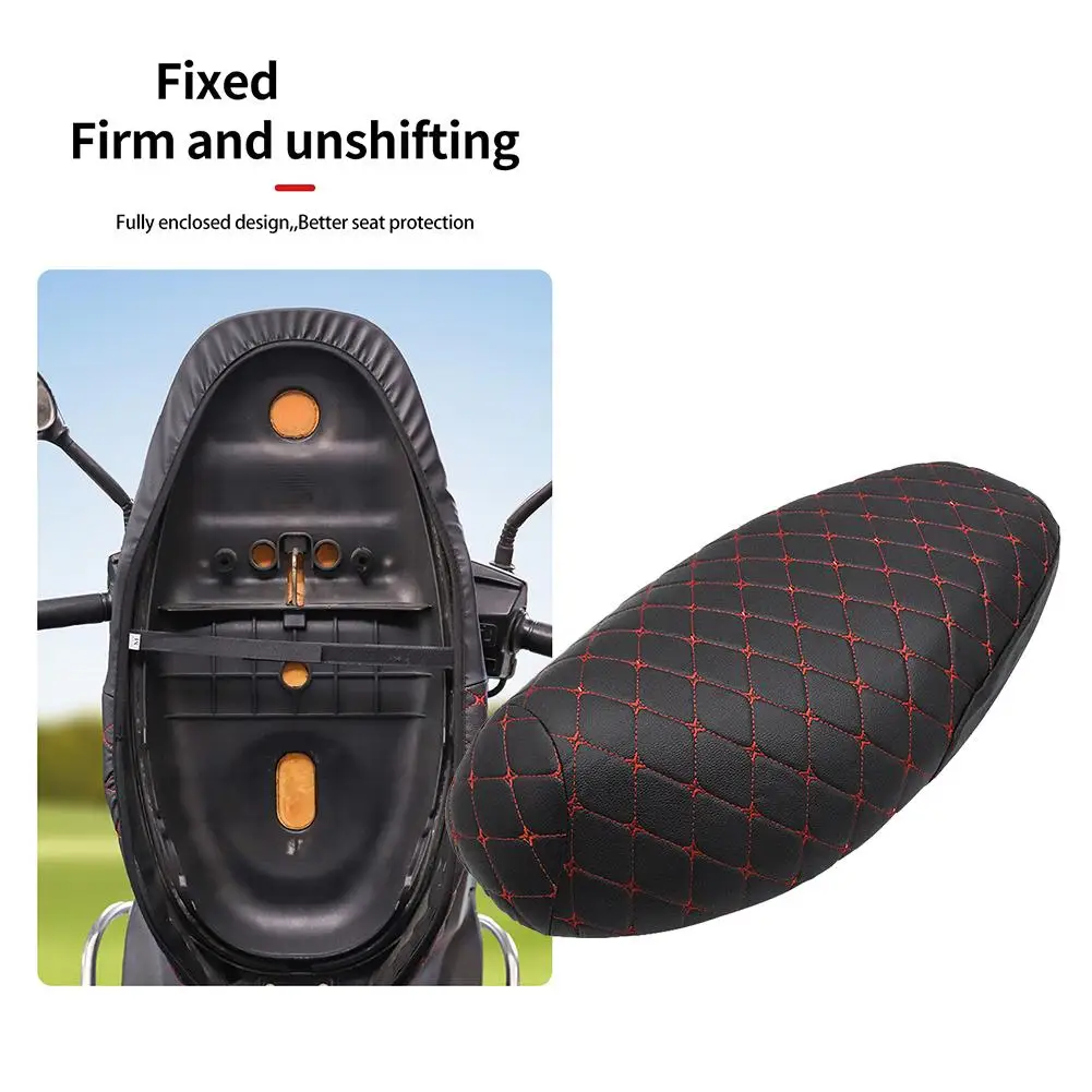 Motorcycle Cushion Cover Accessories Protector Breathable Flexible Storage Anti-skid Pu Leather For Scooter Q3f1