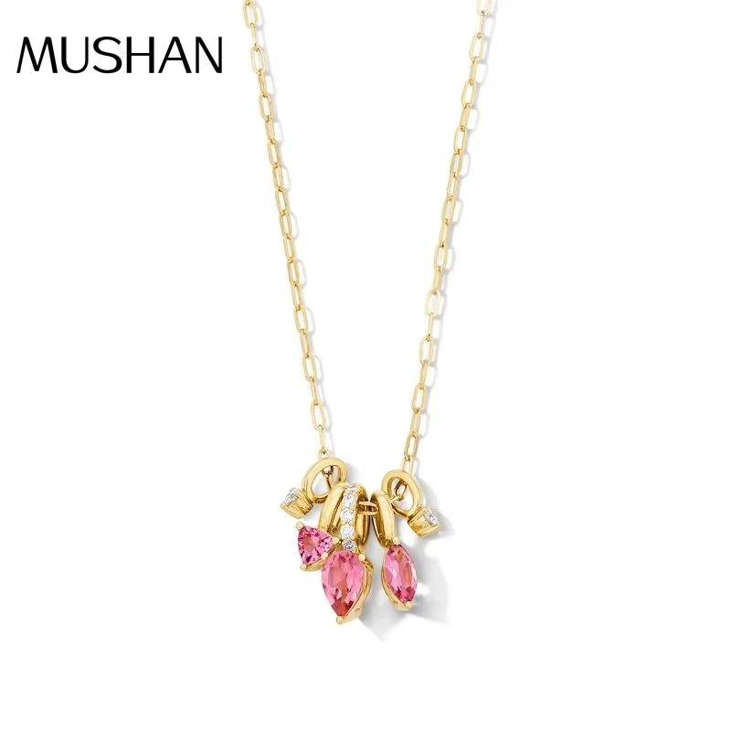 MUSHAN Bespoke Jewelry 925 Sterling Silver Necklace Moissanite D Color VVS Designer Inlaid Asscher Pendants Diamond Accessories