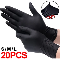 20/4Pcs Disposable Nitrile Gloves Food Grade Kitchen Gloves Waterproof Latex Free Home Cleaning Car Repairing Tattoo Work Gloves