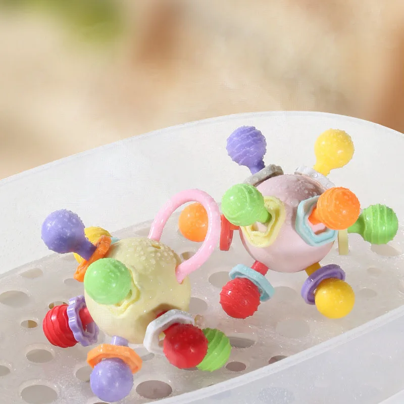 Cloche de Puzzle amusante pour enfants, soulagement des couleurs, éducation précoce, gomme pour bébé, meulage des dents, poignée de main, cloche apaisante