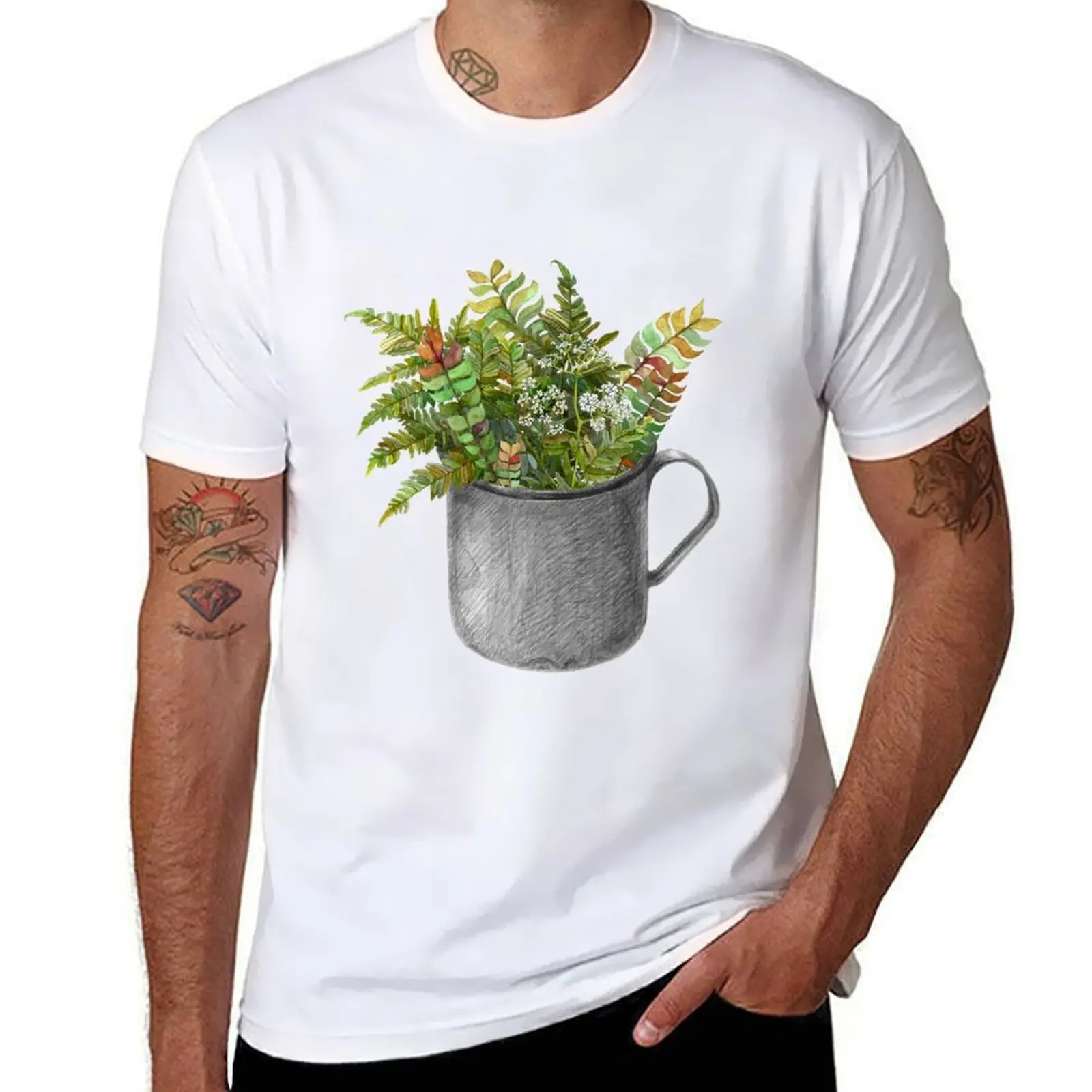

Mug with autumn fern T-Shirt t shirt man cotton t shirts cotton 100% T-Shirt