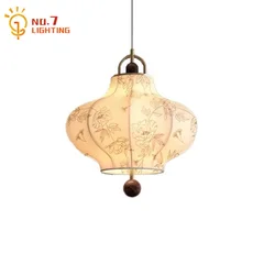 Japanese Wabi-sabi Retro Pendant Lights LED E27 Romantic Fabric Art Decorative Hanging Lamp Bedroom Bedroom Tea/Dining Room Cafe