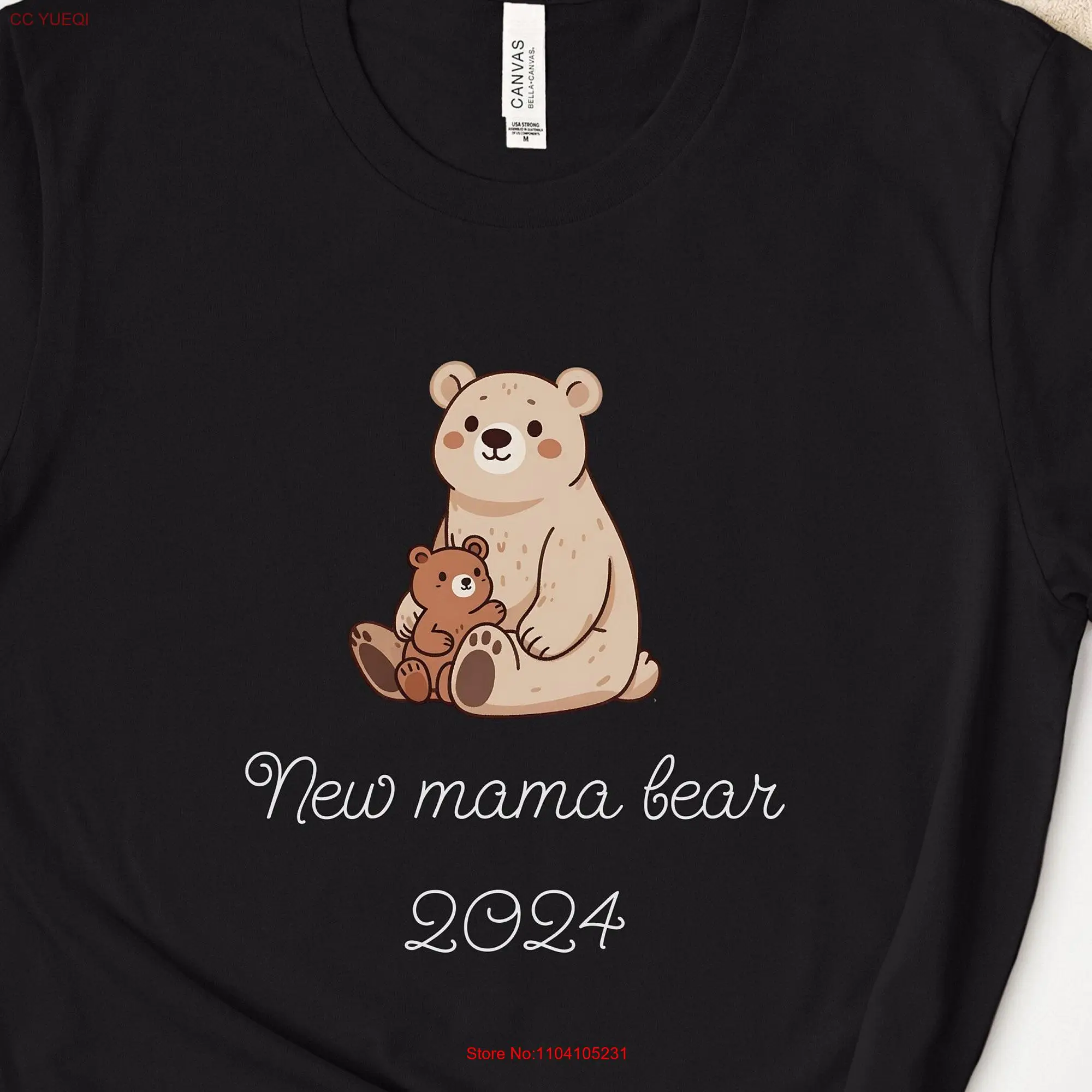 Mama bear shirt Pregnancy Reveal T New Mom Mothers Day Cute Baby Shower long or short sleeves