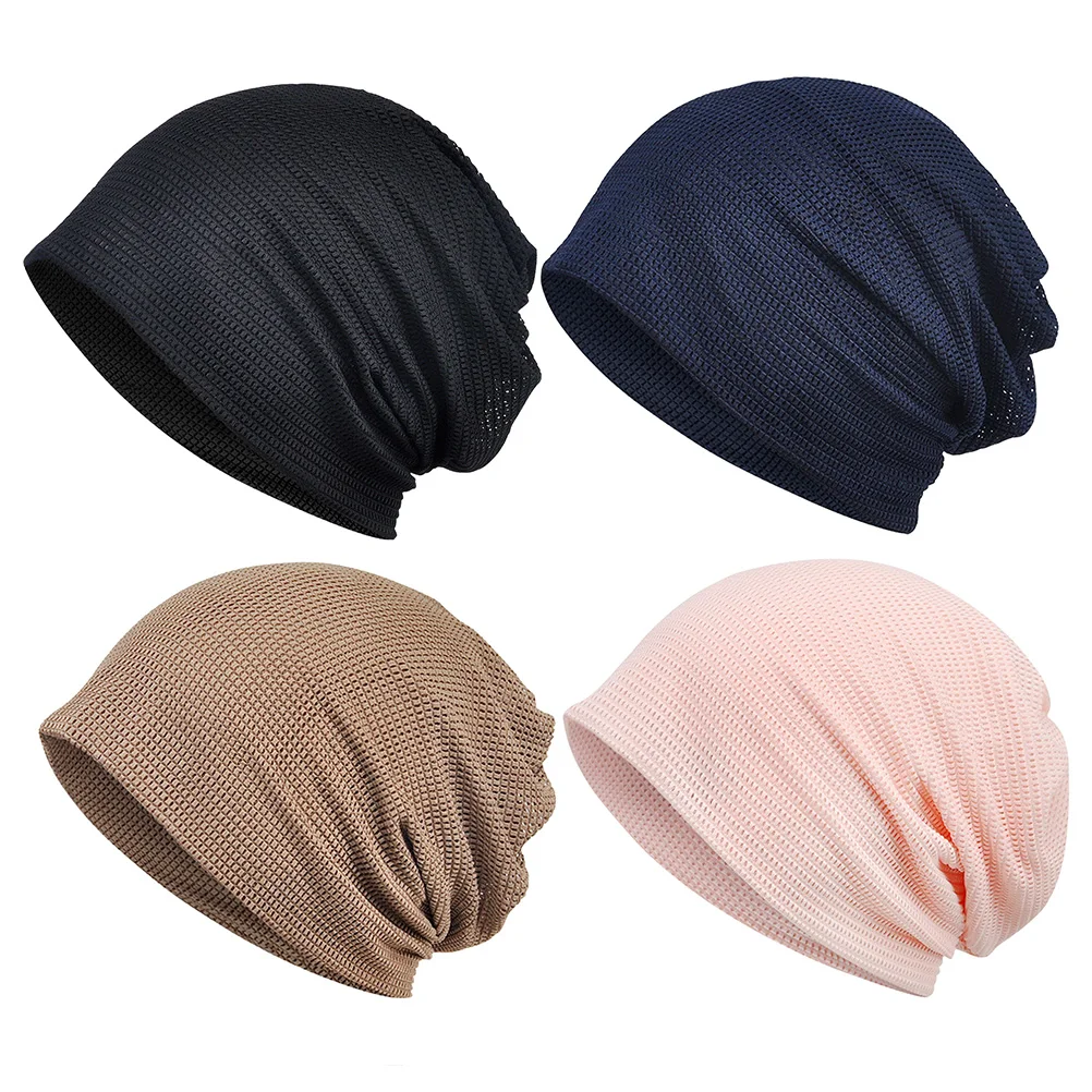 

Mesh Breathable Hat Spring Summer Cap Solid Color Mens Spandex Sun Protection Scarf Hair Band Durable Stylish