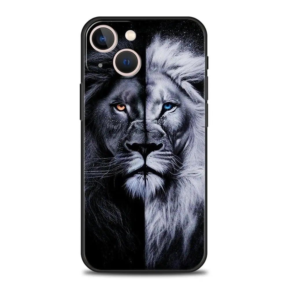 Tigre Wolf Lion Animal Phone Case For iPhone 16 13 15 14 12 11 Pro MAX XR X SE XS 7 8 Plus Soft TPU Shell Cover