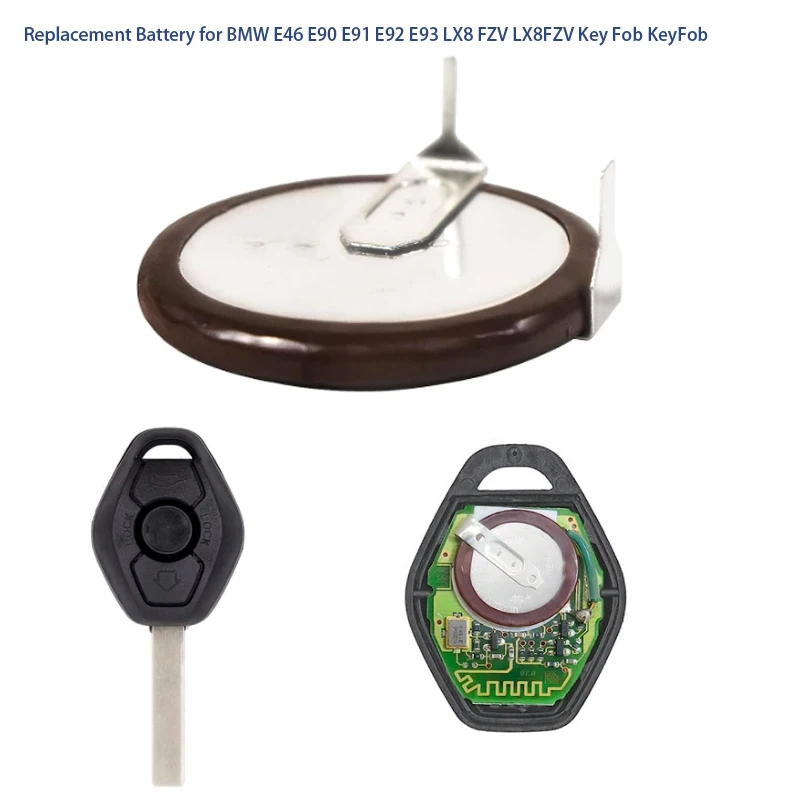 VL2020 3V Volts Battery Compatible with 3-Series BMW E46 E90 E91 E92 E93 LX8 FZV LX8FZV Key Fob KeyFob 90 Degrees Pins