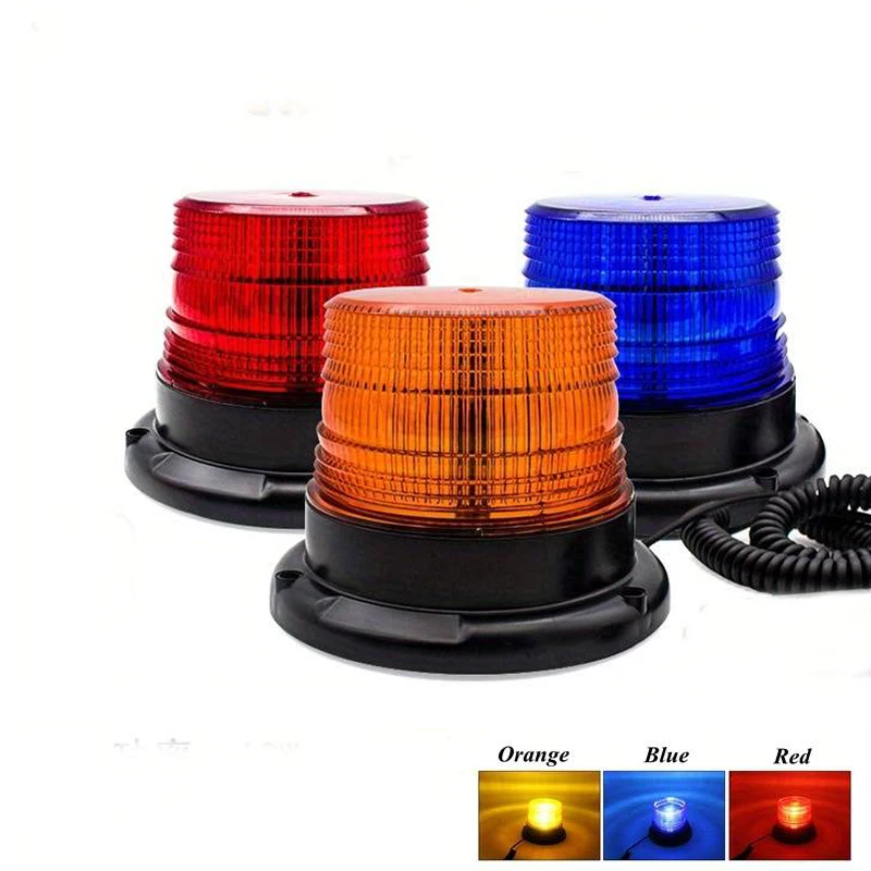 Car Truck Roof Top Warning Light Emergency LED Strobe Light Flashing Beacon With Magnetic Base For Security Auto 12V 24V