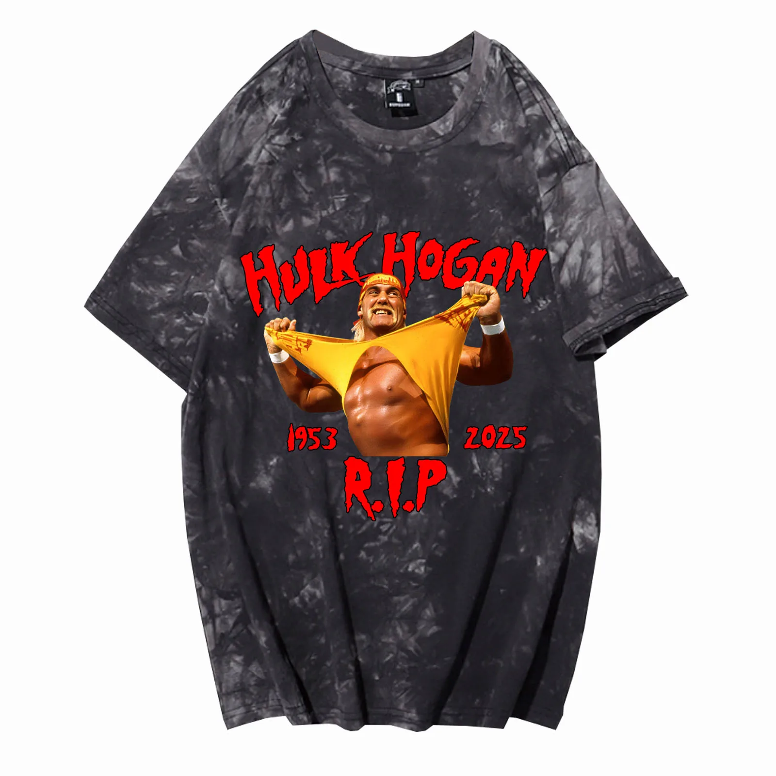 

Hulk Hogan RIP 1953-2025 Tie Dye Shirts Unisex Round Neck Short Sleeve Tee Fans Gift