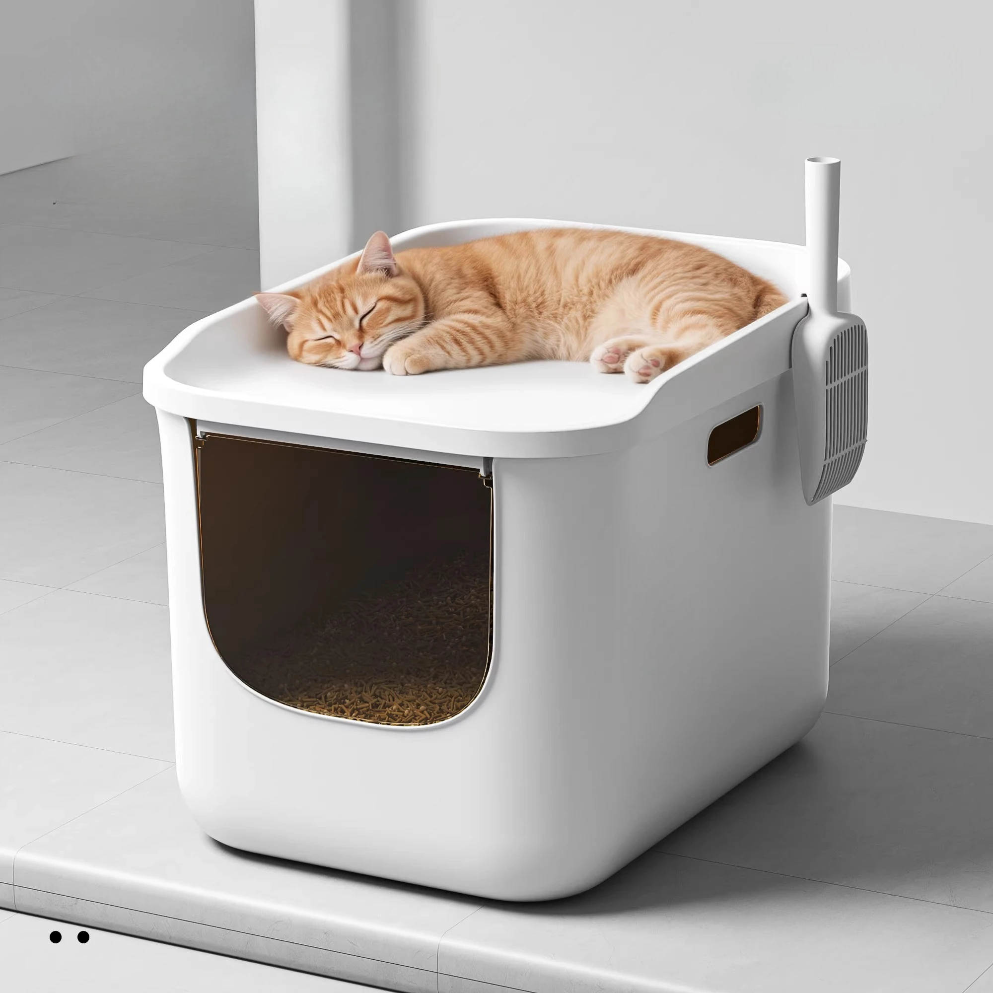 

Plastic cat Litter Box Side Entrance Training Defecation Hiding Litter Box Self-Cleaning Accessories Arenero Gato Home Items