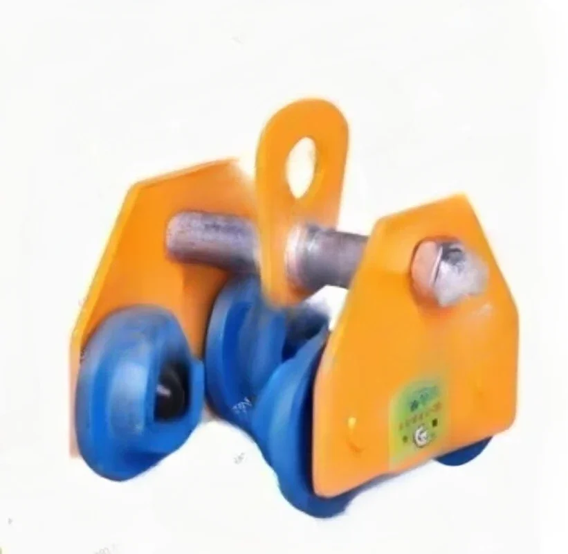 0.5/1 Ton Plain Trolley Manual Hand Push Beam Monorail Trolley Lifting Chain Hoist Chain Block Crane Pulley Electric Hoist