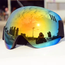 Lekkie gogle narciarskie podwójne soczewki UV400 przeciwmgielne maski duże narciarskie okulary narciarskie męskie damskie śnieżne gogle snowboardowe zimowe okulary