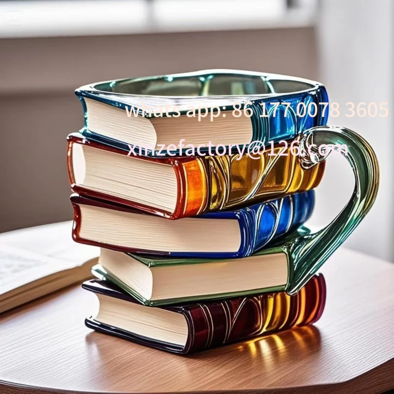 

Customizable Unusual Book Mugs Coffee / Funny Elegant Coffee Cups Creative Large Glassware Mugs Original Breakfast Cups