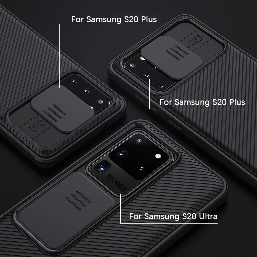 NILLKIN for Samsung Galaxy S21 S20/S21 Ultra/Plus S20 FE A51 A71 Note 20 Ultra Case,Lens Camera Protection Slide Protect Cover