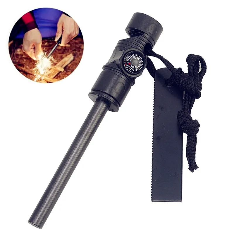 

Outdoor compass Waterproof Ignition Stick Magnesium Strip Scraper Camping Survival Ignition Stone Portable Fire Starting Device