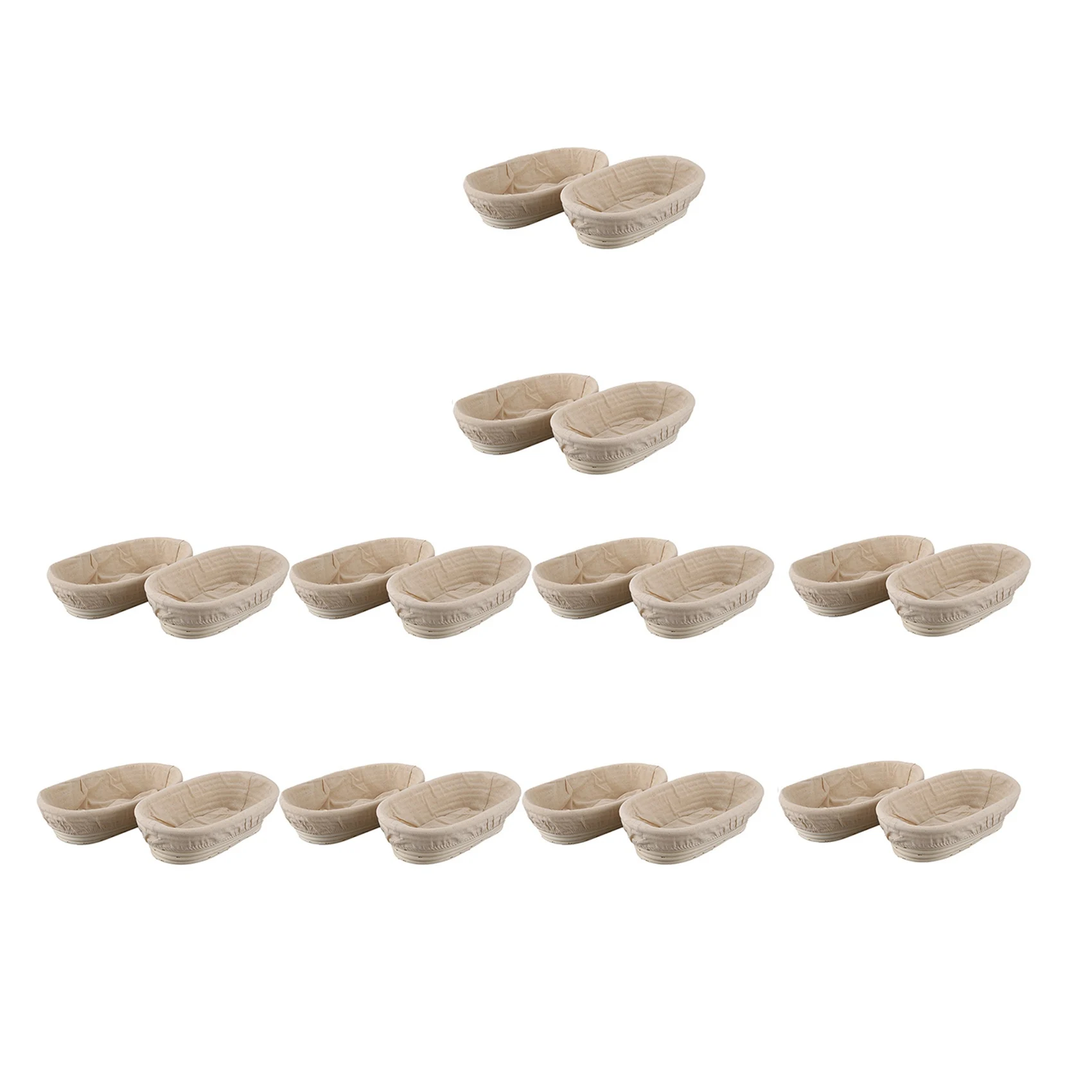 

JFB 20Pcs 25Cm/10 Inch Bread Basket Rattan Proofing Basket Liner Round Oval Fruit Tray Dough Food Storage Container