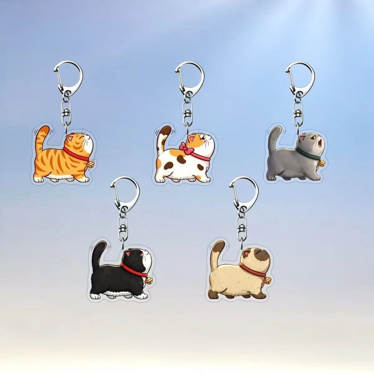 Fiery Cute Lucky Tsundere Kitten Acrylic Keychain School Bag Pendant Affordable Decoration Cartoon Accessories Birthday Gift