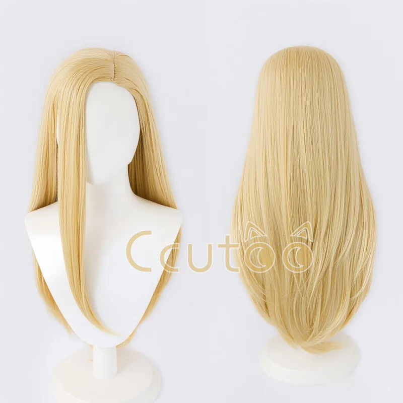 Anime Gyro Zeppeli Cosplay Wig Julius Caesar Zeppeli Golden Long 70cm Straight Synthetic Hair Halloween Role