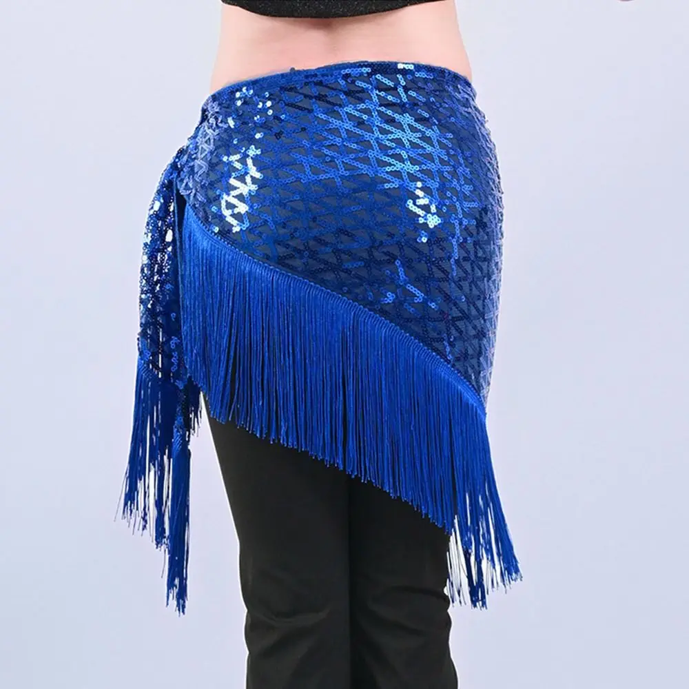 Moda borla dança do ventre hip cachecol boêmio lantejoulas cintura corrente crochê cinto de dança do ventre mostrar trajes