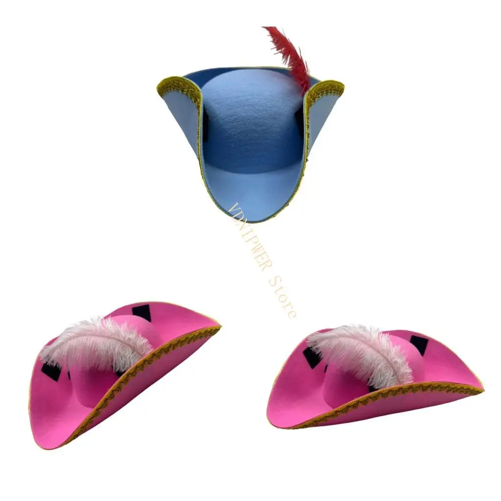 

Embroidery Halloween Pirate Cosplay Props Caps for Children's Imaginative Play D08E