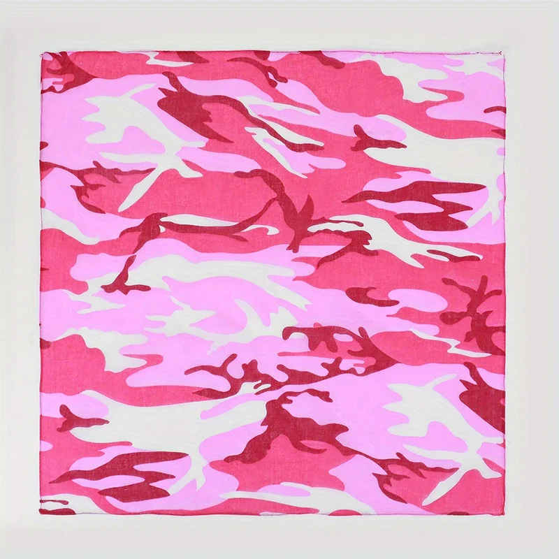 屋外カモフラージュバンダナ,小さなスカーフ,レトロなヒップホップバンダナ,色あせない,53x53cm